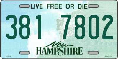 NH license plate 3817802