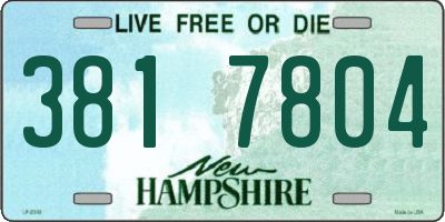 NH license plate 3817804