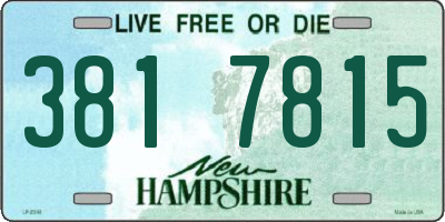 NH license plate 3817815