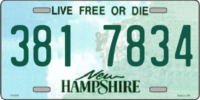 NH license plate 3817834