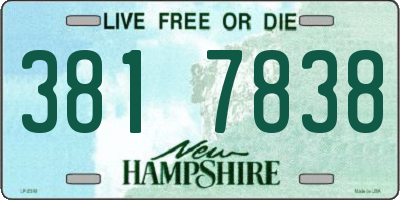 NH license plate 3817838