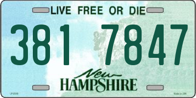 NH license plate 3817847
