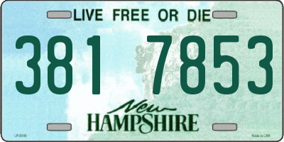 NH license plate 3817853