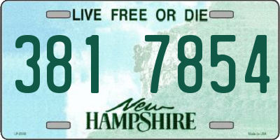 NH license plate 3817854