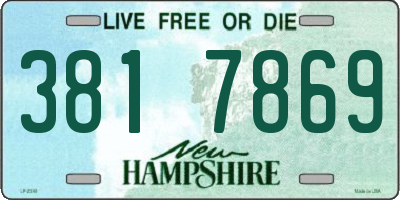 NH license plate 3817869
