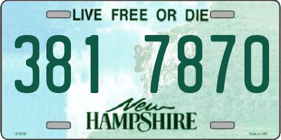 NH license plate 3817870