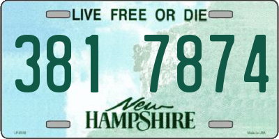 NH license plate 3817874