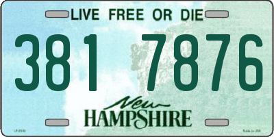 NH license plate 3817876