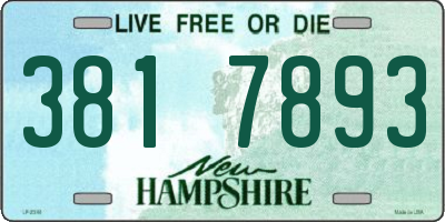 NH license plate 3817893