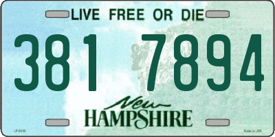 NH license plate 3817894