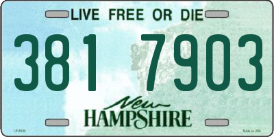 NH license plate 3817903