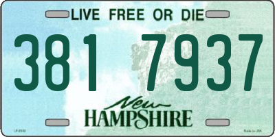 NH license plate 3817937