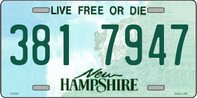 NH license plate 3817947