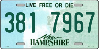 NH license plate 3817967