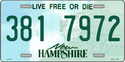 NH license plate 3817972