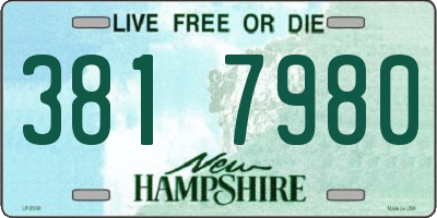 NH license plate 3817980
