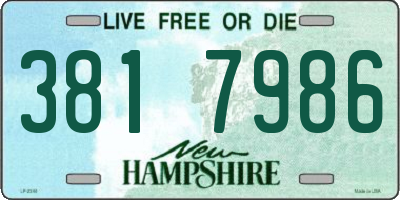 NH license plate 3817986
