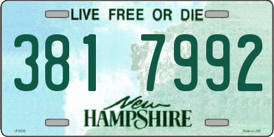NH license plate 3817992