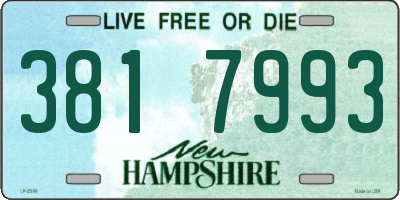 NH license plate 3817993