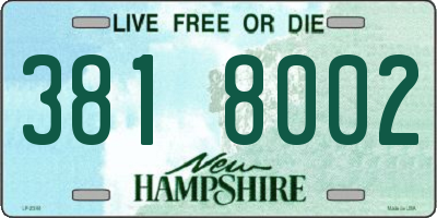 NH license plate 3818002
