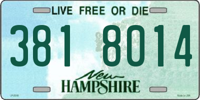 NH license plate 3818014