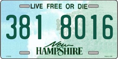 NH license plate 3818016