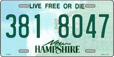 NH license plate 3818047