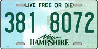 NH license plate 3818072