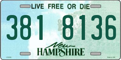 NH license plate 3818136