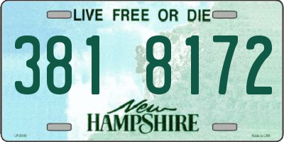 NH license plate 3818172