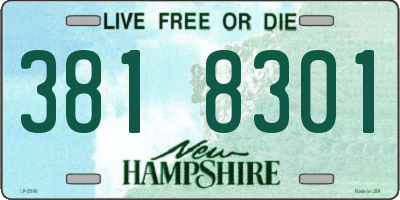 NH license plate 3818301