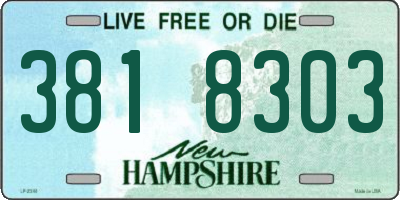 NH license plate 3818303