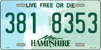 NH license plate 3818353