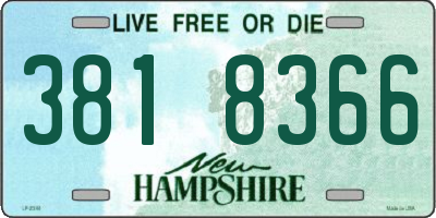 NH license plate 3818366