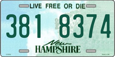 NH license plate 3818374