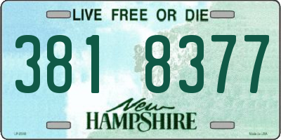 NH license plate 3818377