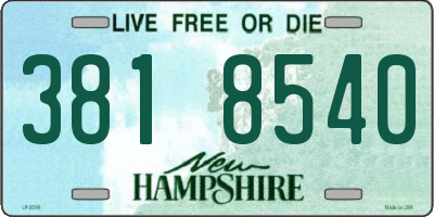NH license plate 3818540