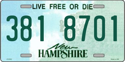 NH license plate 3818701