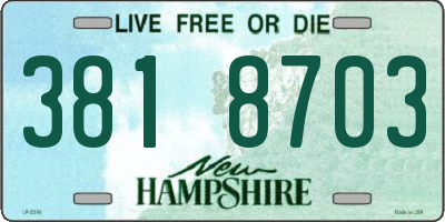 NH license plate 3818703