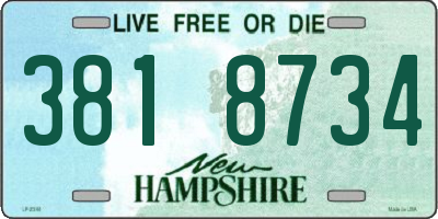 NH license plate 3818734