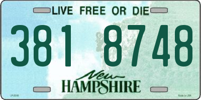 NH license plate 3818748