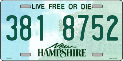 NH license plate 3818752