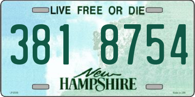 NH license plate 3818754