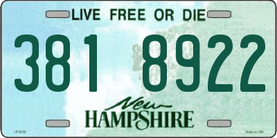 NH license plate 3818922