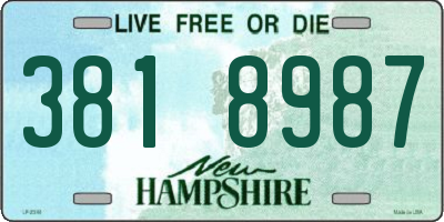 NH license plate 3818987