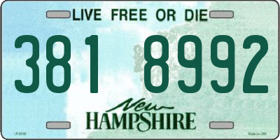 NH license plate 3818992