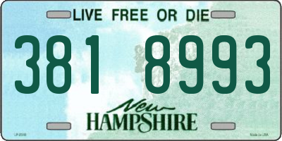 NH license plate 3818993