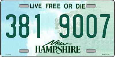 NH license plate 3819007