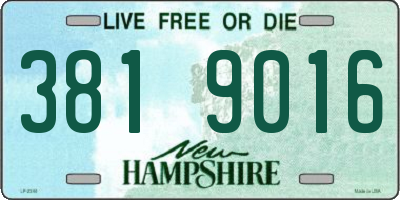 NH license plate 3819016