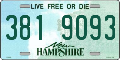 NH license plate 3819093